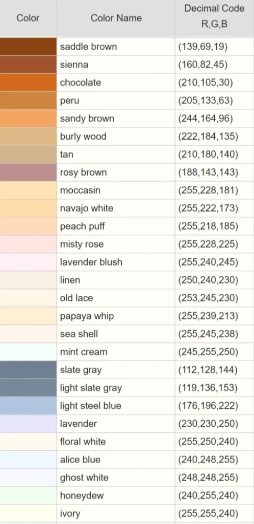 pastel colors