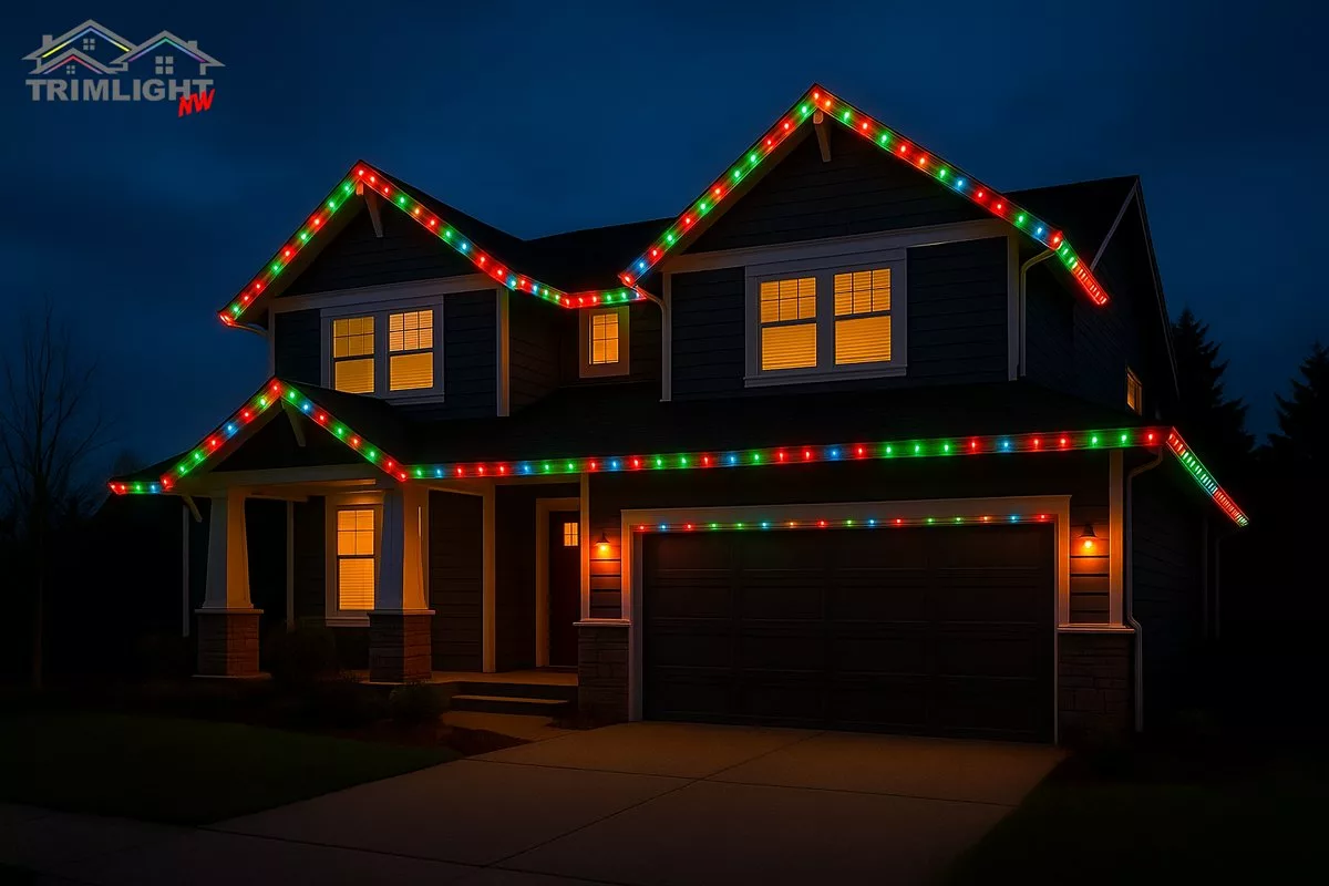 Christmas Lights on a Cozy Home