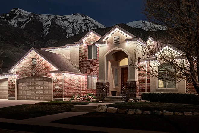 Permanent holiday and accent lighting installation in Auburn, WA