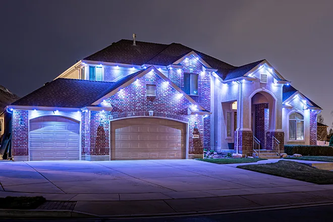 Permanent holiday and accent lighting installation in Olympia, WA