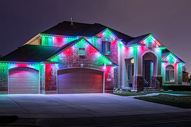 Permanent holiday and accent lighting installation in Tacoma, WA