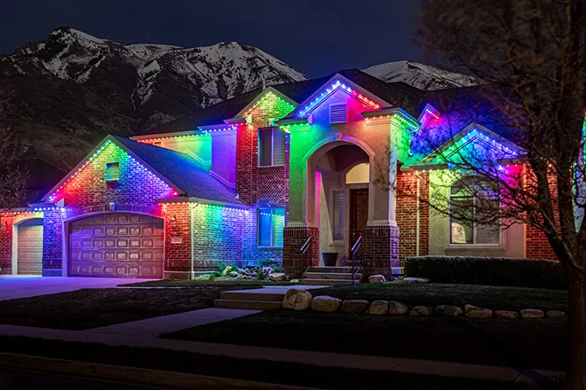 Permanent holiday and accent lighting installation in Graham, WA