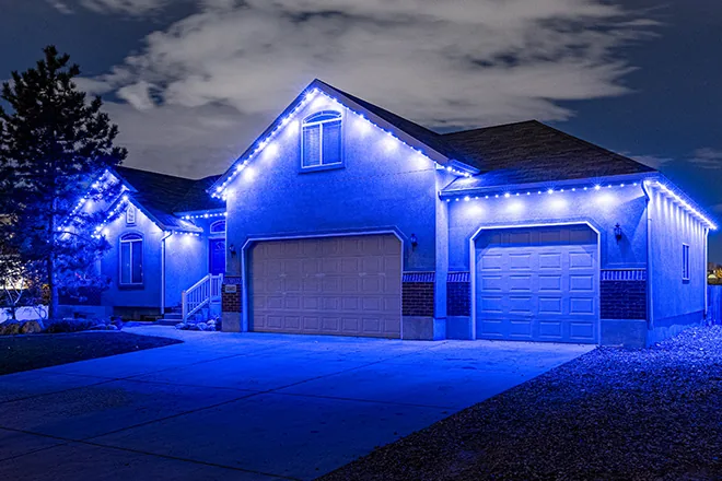 Permanent holiday and accent lighting installation in Midland, WA