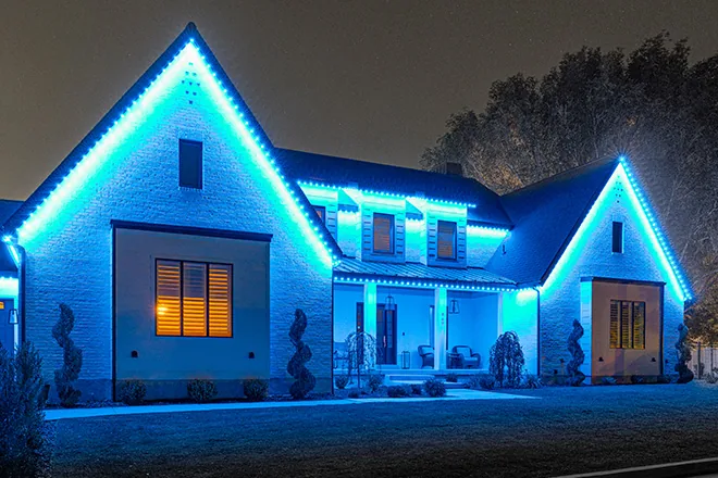 Permanent holiday and accent lighting installation in Lacey, WA