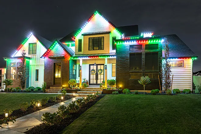 Permanent holiday and accent lighting installation in Kent, WA