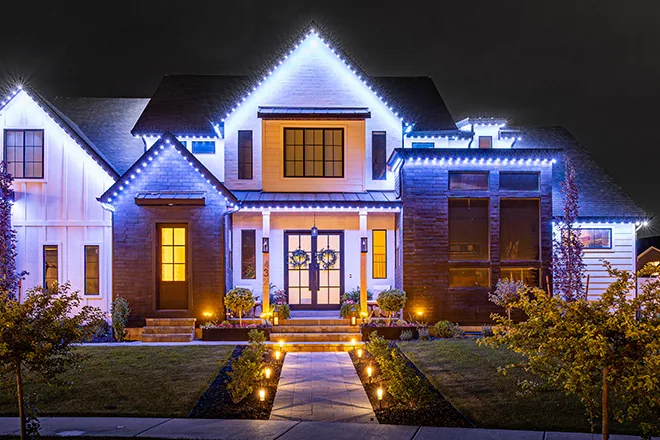 Permanent holiday and accent lighting installation in Spanaway, WA