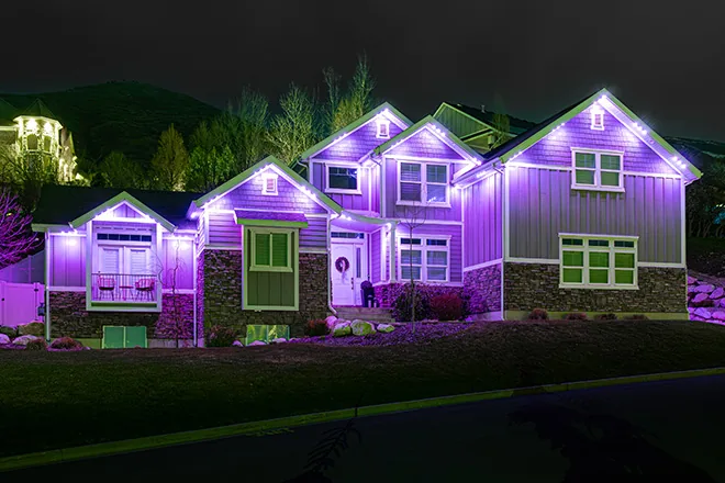 Permanent holiday and accent lighting installation in Point Ruston, WA