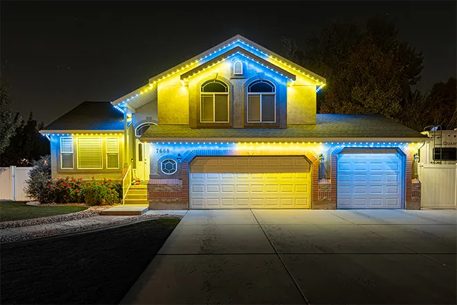 Permanent holiday and accent lighting installation in Edgewood, WA