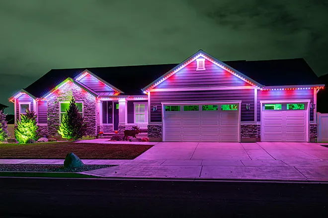 Permanent holiday and accent lighting installation in Enumclaw, WA