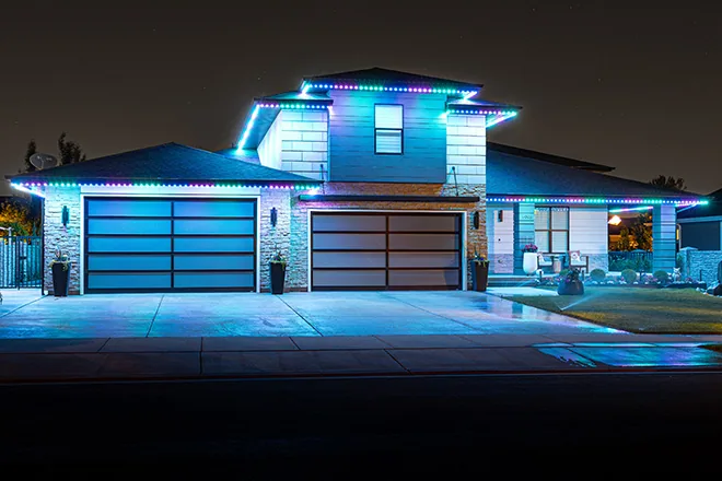 Permanent holiday and accent lighting installation in Parkland, WA