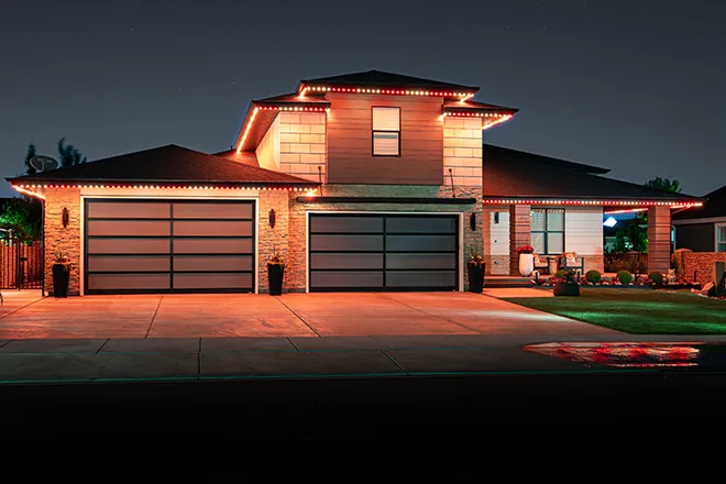 Permanent holiday and accent lighting installation in Orting, WA