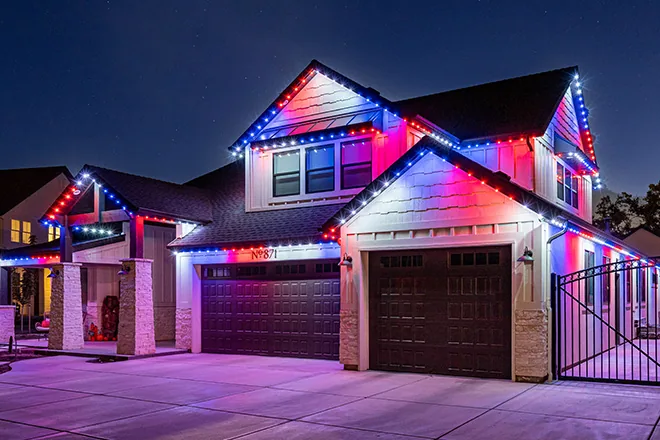 Permanent holiday and accent lighting installation in Yelm, WA