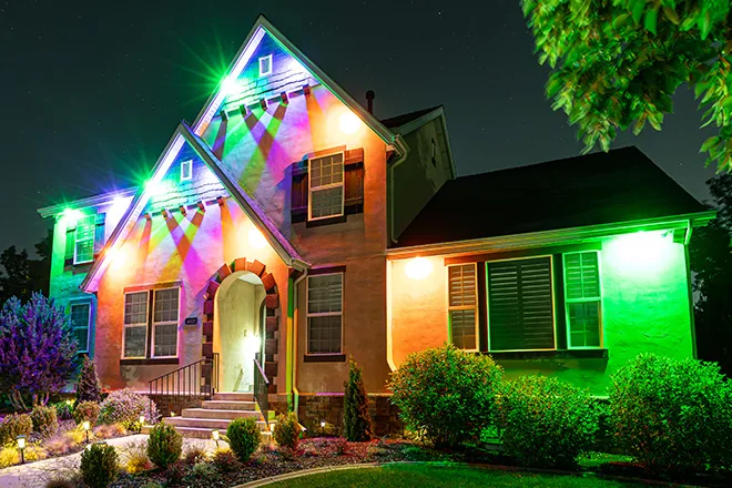 Permanent holiday and accent lighting installation in Lakewood, WA