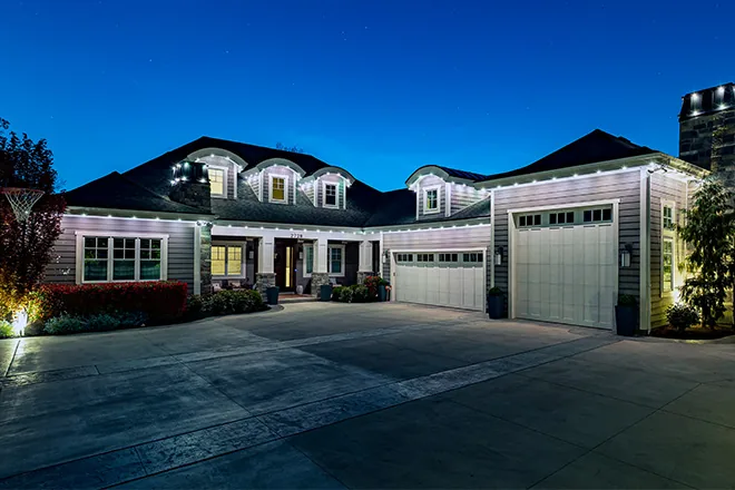 Permanent holiday and accent lighting installation in Elk Plain, WA