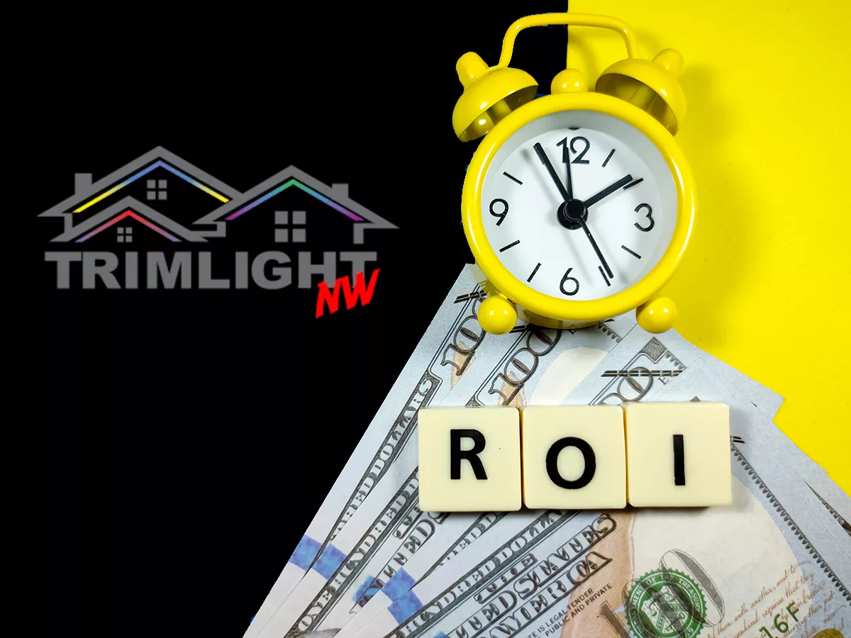 Clock and banknotes with word roi 2024 12 07 23 57 39 utc